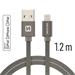 DATOVÝ KABEL SWISSTEN TEXTILE USB / LIGHTNING MFi 1,2 M ŠEDÝ