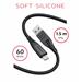 DATOVÝ KABEL SWISSTEN SOFT SILICONE USB / LIGHTNING 1,5 M 60W ČERNÝ