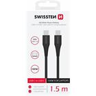 DATOVÝ KABEL SWISSTEN TPE USB-C/USB-C POWER DELIVERY 5A (100W) 1,5 M ČERNÝ