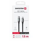 DATOVÝ KABEL SWISSTEN TEXTILE II USB-C / LIGHTNING 1,5 M ČERNÝ