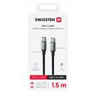 DATOVÝ KABEL SWISSTEN TEXTILE II USB-C / USB-C 1,5 M ČERNÝ