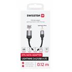 OTG ADAPTÉR SWISSTEN TEXTILE LIGHTNING (samec) / USB-A (samice) 0,12 M ČERNÝ (nahrazuje 55500300)