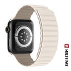 SWISSTEN ŘEMÍNEK PRO APPLE WATCH SILIKONOVÝ - MAGNETIC 42 / 44 / 45 / 49 mm BÍLÁ / CAPPUCCINO