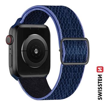 SWISSTEN ŘEMÍNEK PRO APPLE WATCH NYLONOVÝ 38 / 40 / 41 mm MODRÝ/FIALOVÝ (se sponou)