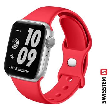 SWISSTEN ŘEMÍNEK PRO APPLE WATCH SILIKONOVÝ 38 / 40 / 41 mm ČERVENÝ