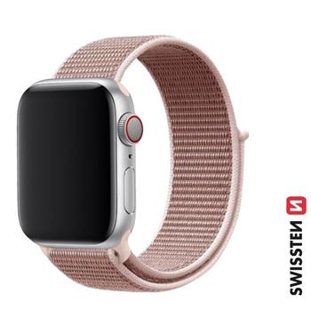 SWISSTEN ŘEMÍNEK PRO APPLE WATCH NYLONOVÝ 38 / 40 / 41 mm RŮŽOVO ZLATÝ