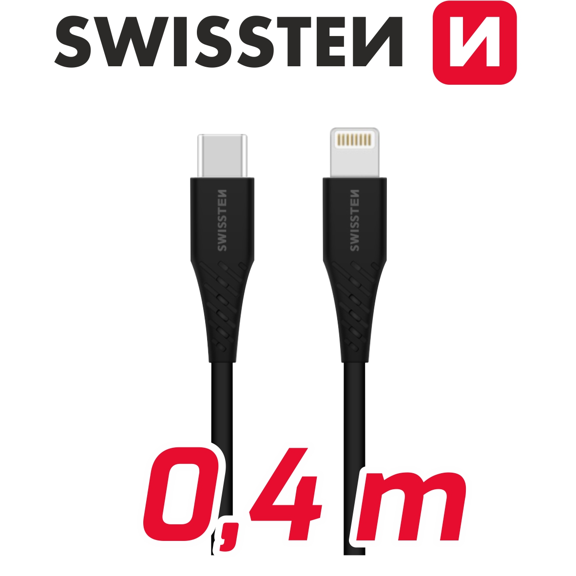 USB-C/lightning silikonové 0,4 m